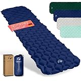 Backpacker's Journey Isomatte – Ultraleichte Luftmatratze mit kleinem Packmaß, ideal für Bikepacking, Camping & Outdoor – Aufblasbare Luftzellenmatte, leicht & kompakt (dunkelblau)