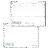 paper&you® A5 Wochenplaner Block [Blattgold] 50 Seiten inkl. Notizblock auf der Rückseite - klimafreundlich und nachhaltig