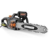 DOVAMAN 2400W Elektro Kettensäge, Werkzeugloses Ein-Schritt-Spannen, 40cm Oregon Schiene und Kette, 15m/s Kettengeschwindigkeit, Automatischer Öler, Mechanische Bremse und 2 Ketten - DCS01A
