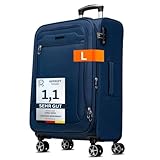 Cocoono Monterrey 360° Drehbarer Koffer - TSA-Zahlenschloss, Teleskopgestänge, RV-Dehnfalte, 8 Rollen, Adressfeld (blau, L)