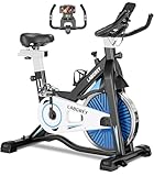 LABGREY Heimtrainer Fahrrad, Fitness Fahrrad für Zuhause, Indoor Kardio Training, Bike mit Pulsmesser, LCD Display, Ipad Halter, Sitz & Widerstand Einstellbar