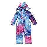 Kinder Jungen Mädchen Winter Verdicken Abnehmbare Kapuze Mantel Jacke Schneeanzug Kind Winddicht Warm Overall Outwear Schnee Tragen Bügelaufkleber (Purple, 3-4 Years)