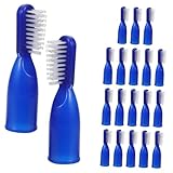 Holibanna 20 Stück Mini Fingerzahnbürste Kompakte Zahnbürste für Tägliche Mundpflege Sanfte für Empfindliches Zahnfleisch für Reisen und Unterwegs