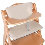 hauck 2-tlg. Deluxe Sitzkissen für Alpha Hochstuhl - Sitzpolster/Sitzauflage/Sitzverkleinerer/Hochstuhlauflage (Beige)