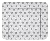 Alvi Wickelauflage, Wickelunterlage für Babys für gängige Wickelkommoden (Stars grau)