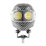 Runde LED-Lichtleiste – Motorrad-Nebelscheinwerfer, wasserdichter LED-Strahler, Helmform, zweifarbiger Blitz, Motorrad-Fahrlichter, für Straßentouren, Outdoor-Abenteuer, Nachtfahrten