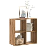 qohoio Bücherregal Regal Wohnzimmer Regale BüCherschrank Book Shelves Buchregal Artisan-Eiche 68,5x32x68,5 cm Holzwerkstoff