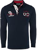Carisma Langarm Poloshirt für Herren L, Blau 100% Baumwolle • Herren Langarmshirt mit Stickerei • Angenehmes Regular Fit Longsleeve 3433 Navy XL