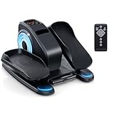 KOMFOTTEU Ellipsentrainer mit Fernbedienung, Elektrisches Ellipsengerät mit Display/ 5 Geschwindigkeiten/automatische Modi, Elliptical Corsstrainer, Leise & Tragbar Stepper Untertisch (Schwarz)