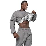 Negash Saunaanzug für Herren, reißfest, leicht, wasserdicht, für Boxtraining, Fitness, Training (grau, M)