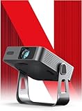 Smart Beamer Netflix Offiziell Mini Projektor 4K mit Autofokus ＆ Trapezkorrektur, VOPLLS 700ANSI 1080P Full HD WiFi6 Bluetooth Beamer Klein Heimkino/Outdoor 360° Drehbar Projector für Handy (Schwarz)