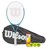 Wilson Ultra Power 112 XL Schläger 2025 (Tennisschläger, Performance Cover & Tennisbälle, Griffgröße L2 (4 1/4 Zoll)