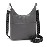 SOGYECS Polene Taschee Handtasche Damen Mittelgroß Umhängetasche Damen Groß Crossbody Bag Damen Schultertasche Grau