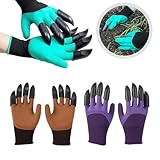 JACKANNA Latex Gartenhandschuhe mit Krallen – Ideal zum Graben, Pflanzen & Jäten Rutschfeste Arbeitshandschuhe mit Kralldesign für Erde, Blumenerde & Gartenarbeit Atmungsaktive Gartenklauen