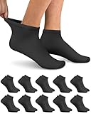 PROPOG Sneaker Socken Damen, 10 Paar Socken Sportsocken Atmungsaktiv Bio Baumwollsocken Damen & Herren Unisex Kurze Sneakersocken