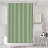 LUKDUNG 180x180 Badevorhang, Duschvorhang Anti-schimmel in Badezimmer, Vorhang für Badewanne Dusche aus Stoff Wasserdicht Waschbar, Waschbar PEVA Shower Curtain mit 12 Duschvorhangringe Grün