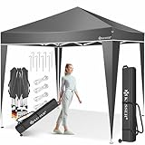KESSER® Pavillon 3x3m | inkl. Tasche | Pop-Up Klicksystem | wasserdicht | UV-Schutz 50+ | Faltpavillon | Gartenpavillon | Gartenzelt | Partyzelt | Metall-Verstrebungen | Anthrazit