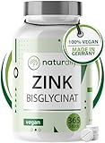 naturally Zink Tabletten [365 Stück Jahresvorrat] 25mg hochdosiert - natürliches Zinc Supplement, Made in Germany, vegan, ohne Zusätze, gegen Akne, Haut, Haare & Nägel