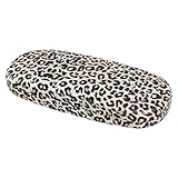 MoKo Hartes Brillenetui, Hardcase Brillenbox KratzfesteSonnenbrillen Lesebrille Hartschale Brillenorganizer mit Weichem Innenfutter und Brillentuch Brillenaufbewahrung für Damen Herren, Leopardmuster