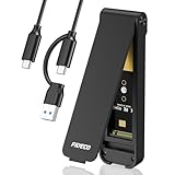 FIDECO M.2 NVME Gehäuse, 10Gbps M2 SSD Gehäuse, USB 3.2 Gen 2 NVMe zu USB Adapter für NVMe PCIe M-Key/M+B Key, Sandwich-Design, Werkzeuglose Installation, Unterstützung von UASP und Trim