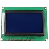 HALJIA LCD-Bildschirm, 5 V, 128 x 64 Pixel, grafische Zeichen-Buchstaben-Matrix, blaue Hintergrundbeleuchtung, für Kopierer, Faxgeräte, Laser-Drucker und 3D-Drucker Kompatibel mit Arduino