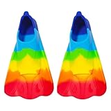 Schwimmflossen – Silikon-Schwimmflossen | Bequeme Schwimm-Trainingsflossen mit luftigem Design | bunte helle Regenbogen-Schwimmflossen für Schwimm- und Tauchanfänger