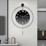 HAMON Wanduhr Groß Modern,70cm Moderne Wanduhr mit Pendel,Dekorative für das Minimalistisches Design Quartz Lautlos wanduhren für Wohnzimmer,Küche,Büro,Schlafzimmer ﻿