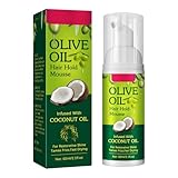 Root Stimulator Olive Oil Wrap-Set Mousse Olivenöl Haar Mousse 60ml - Feuchtigkeitsspendender Schaumfestiger Für, Langhaltend Natürliche Inhaltsstoffe Gegen Krausheit