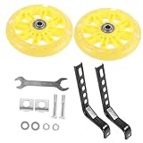 1 Satz Eisenbahnräder Radfahren Laufräder Für Kinderräder Professionelle Fahrradräder Rückseite Trainingsräder Für Fahrräder Liefert Fahrradhandschuhe Auto Yellow Plastik Supvox