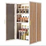 Generisch Eckschrank fürs Badezimmer, zur Wandmontage, Kosmetik-Organizer, Gewürzregal für die Küche, mehrschichtiges schwebendes Regal mit Doppeltür, Kosmetik-Aufbewahrungsregal