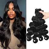vanlov 16A Haarverlängerung, gewellt, 100 % unbehandeltes Remy-Echthaar, natürliche Farbe für schwarze Frauen, 56 cm, 61 cm, 66 cm, 71 cm, 4 Bündel