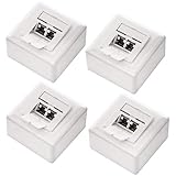 deleyCON 4x CAT 6a Universal Netzwerkdose - 2x RJ45 Port - Geschirmt - Aufputz oder Unterputz - 10 Gigabit Ethernet Netzwerk - EIA/TIA 568A&B - Weiß