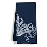 HSIASHENG Octopus Küstenstrand-Küchentücher, marineblau, nautisches Geschirrtuch, Strandtuch, Küstenhandtuch für Badezimmer, Küche, Oktopus, Badezimmer-Dekoration, 40,6 x 61 cm
