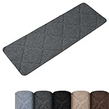 Homwiz Treppenstufen Matten, Selbstklebende Stufenmatten Innen 15 Stück, Treppenstufen Antirutsch Zuschneidbar Wiederverwendbar für Schützen Sie Haustiere, Senioren Kinder (Dunkelgrau, 55 cm x 19 cm)