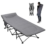 REDCAMP Faltbares Campingbett für Erwachsene mit weicher Matratzenunterstützung, 227 kg, extra breites Einzelbett, stabiles Campingbett, leichtes Schlafbett, tragbar für drinnen und draußen