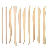 Baxnore 10-teiliges Holz-Polymer-Ton-Werkzeug, Töpfer-Ton-Bildhauer-Werkzeuge, Töpfer-Ton-Modellierwerkzeuge, Polymer-Ton-Modellierset zum Schnitzen, Formen, Prägen