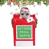 Ziabxhn Weihnachtsmann-Briefkasten, Kunstharz, Tierstatue, Weihnachtsbriefkasten, Briefe an den Weihnachtsmann, Sammlerstück, Weihnachtsdorf-Zubehör für Weihnachtsfest