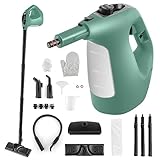 COSTWAY Dampfreiniger 1500W, Tank: 400 ML, Temperatur: bis zu 125℃, Aufheizzeit: 1 min., Dampfdruck: 2 bar, Dampfreiniger Handgerät mit 14 Zubehörteilen & 5m Netzkabel (Grün)