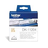 Brother DK-11204 Etiketten Rolle 54 x 17mm Papier Weiß 400 St. Permanent DK11204 Adress-Etiketten Schwarz,weiß