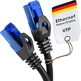 KabelDirekt – 5 m – LAN Kabel, Netzwerkkabel, Ethernet Kabel/Patchkabel, erhältlich in 0,25-30 m (Glasfaser-Geschwindigkeit für Gigabit-Netzwerke, Switch/Router/Modem mit RJ45, schwarz/blau)