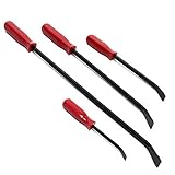 Wiltec 4tlg Brecheisen Set wärmebehandelt mit PVC-Griff Stemmeisen 20cm 30cm 45cm 60cm Brechstange Satz mit Nageleisen Montiereisen