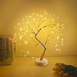 CNMTCCO LED Baum licht, LED Lichterbaum mit 108 LEDs, Baum mit verstellbarem Zweig, Stromversorgung über USB/Akku, warmweißes Licht für Weihnachten, Wohnzimmer, Schlafzimmer, Innendekoration(Gold)