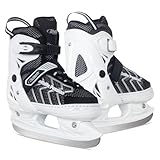 Nattork verstellbare Kinder Eisrutsche für Jungen Mädchen Erwachsene, weiche Polsterung und verstärkte Knöchelstütze Eishockey-Skates（White, XL）