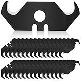 30 Stück Hakenklingen für Teppichmesser Trapezhakenklingen 49 x 19mm, 0.6mm Klingenstärke mit Lochung Hakenklingen für Teppichmesser Bodenbeläge, Ersatzklingen