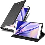 Cadorabo Hülle kompatibel mit Huawei P8 aus Premium Kunst Leder Flip Klappbare Stoßfeste Magnetische [Standfunktion] [Kartenfächern] Cover Hülle für Huawei P8 Tasche in Schwarz