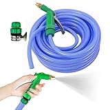 Hogvinnatil Nicht kinking Gartenschlauch Flexibler Gartenschlauch - langer Gartenschlauch Wasserleitung | Autowaschset ohne Rücklauf | Sprühdüse