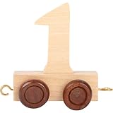 Small Foot 10553 1' aus natürlichem Holz mit Vier kleinen Rädern sowie Verbindungsmöglichkeit mit Anderen Zahlenzügen