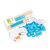 Vaguelly 1 Satz Holzblock Haken für Lagerregale Heugabel- Spielsachen Junge lernspiel Puzzle Buchstabenspielzeug zusammenbauen passendes hölzern Blue