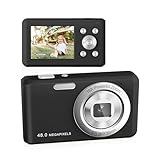 Digitalkamera,HD 1080P Fotokamera Kompaktkamera mit 32GB Karte, 48MP Fotoapparat 2,4 ''16X Digital Zoom Digital Kamera für Teenager, Anfänger (Schwarz)