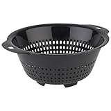 APS 787 Seiher, Küchensieb mit Ø 27,5 cm, Höhe 12 cm, Nudelsieb, Abtropfsieb mit ergonomischen Griffmulden, anthrazit